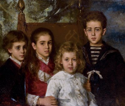 Retrato dos filhos de Paul Pavlovich Demidoff de Alexei Harlamov